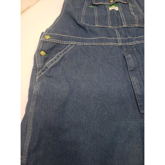 Liberty Overalls Mens Blue Canvas Bib Distress Carpenter Work Wear Size 42X30 - Picture 4 of 16